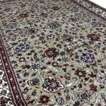 350 x 250cm Beige Iranian Kashan All Over Design Machine Made Rug - Image 4