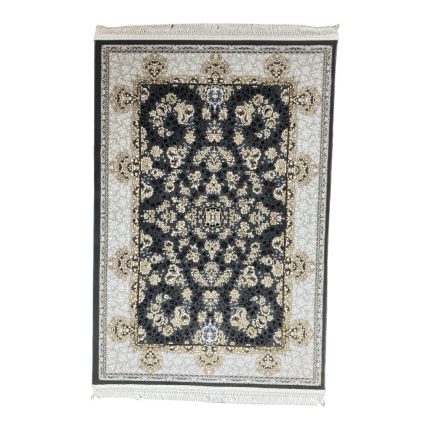 150 × 100cm Persian Floral Garden Rug in Ivory & Charcoal