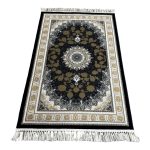 150 × 100cm Ornate Floral Symphony in Grey & Gold Persian Rug - Image 2