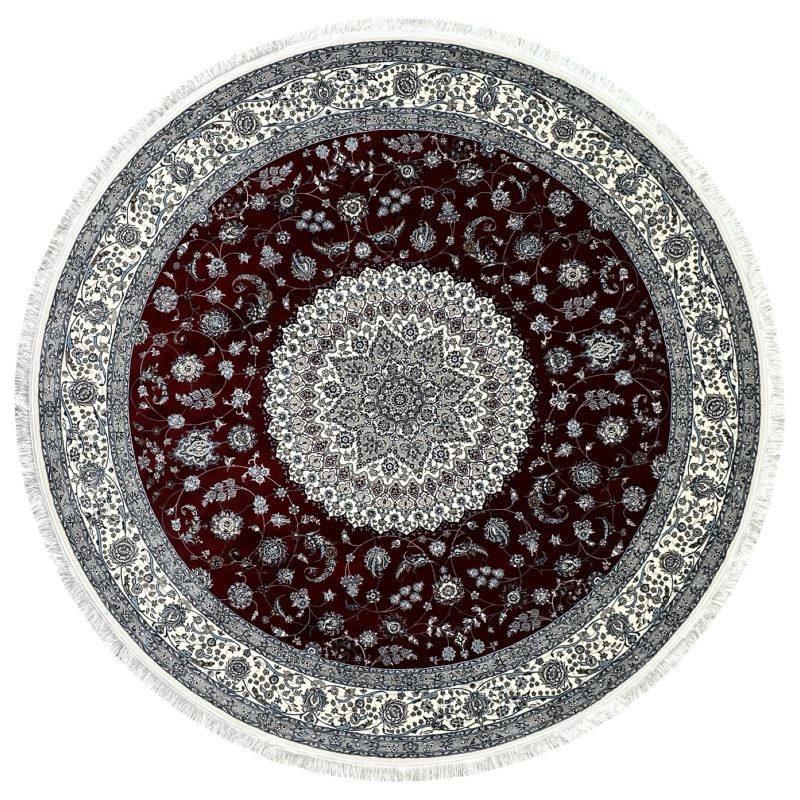 200 x 200cm Persian High Quality Red Nain Round Rug