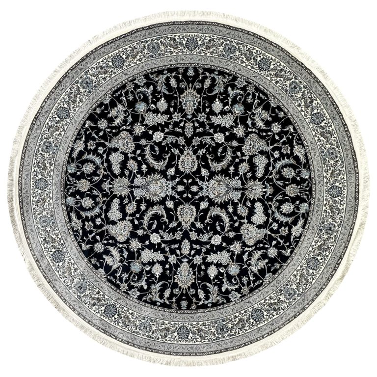 200 x 200cm Persian All Over Afshan Dark Navy Round Rug