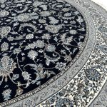 200 x 200cm Persian All Over Afshan Dark Navy Round Rug - Image 5