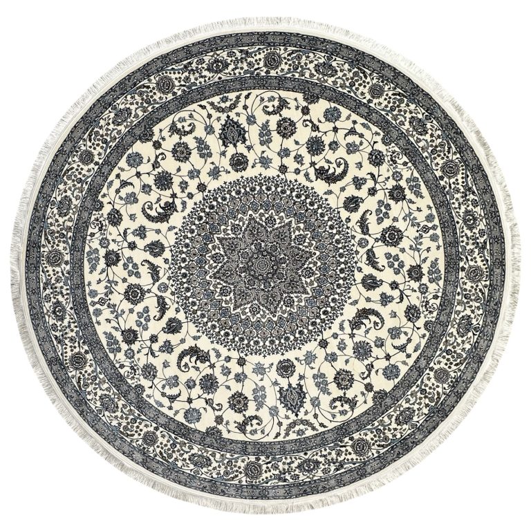 200 x 200cm Persian High Quality Cream Nain Round Rug