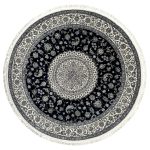 200 x 200cm Persian High Quality Dark Navy Naein Round Rug