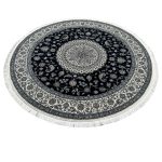 200 x 200cm Persian High Quality Dark Navy Naein Round Rug - Image 2
