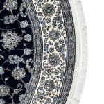 200 x 200cm Persian High Quality Dark Navy Naein Round Rug - Image 6