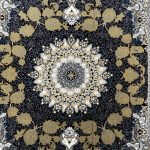 150 × 100cm Ornate Floral Symphony in Grey & Gold Persian Rug - Image 3