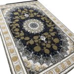 150 × 100cm Ornate Floral Symphony in Grey & Gold Persian Rug - Image 4