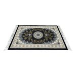 150 × 100cm Ornate Floral Symphony in Grey & Gold Persian Rug - Image 5