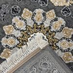 150 × 100cm Charcoal & Gold Persian Floral Medallion Area Rug - Image 7