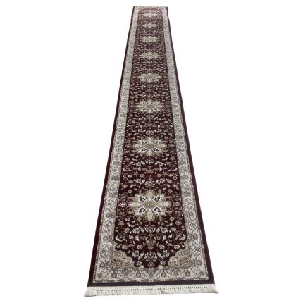 800 x 80cm Wine Red Classic Design Long Runner Rug