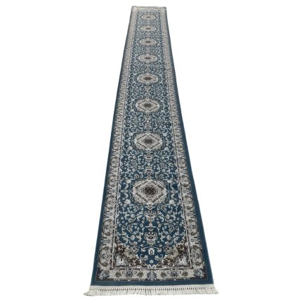 800 x 80cm Teal Persian Medallion Design Runner Rug