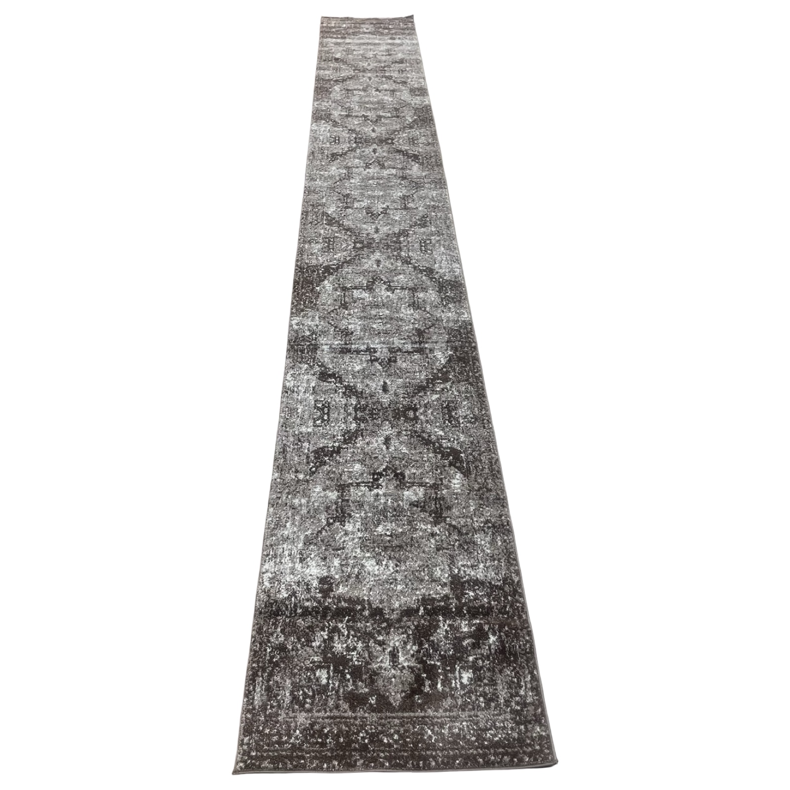 8-meter-_92 800 x 80cm Beige Vintage Medallion Design Runner Rug - Image 1