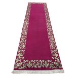 314cm x 82cm Hand Knotted Persian Kashan Modern Runner Rug