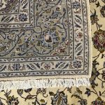 300cm x 198cm Hand-Knotted Floral Persian Kashan Cream Rug - Image 8
