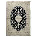 200cm x 150cm Hand Knotted Persian Nain Nohla – Wool And Silk Rug