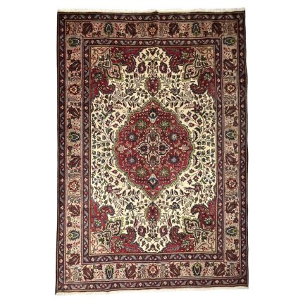 290cm x 195cm Hand-Knotted Persian Mashad Rug – Classic Red Medallion Design