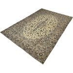 310cm x 212cm Hand-Knotted Persian Floral Cream Kashan – Wool Rug - Image 4