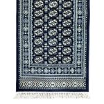 1000 x 80cm Navy Bukhara Design Extra Long Runner Rug - Image 6