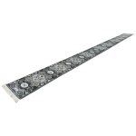 1000 x 80cm Grey Decorative Charcoal Medallion Runner Rug - Image 2