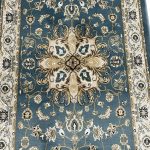 800 x 80cm Blue Floral Medallion Design Long Runner Rug - Image 3