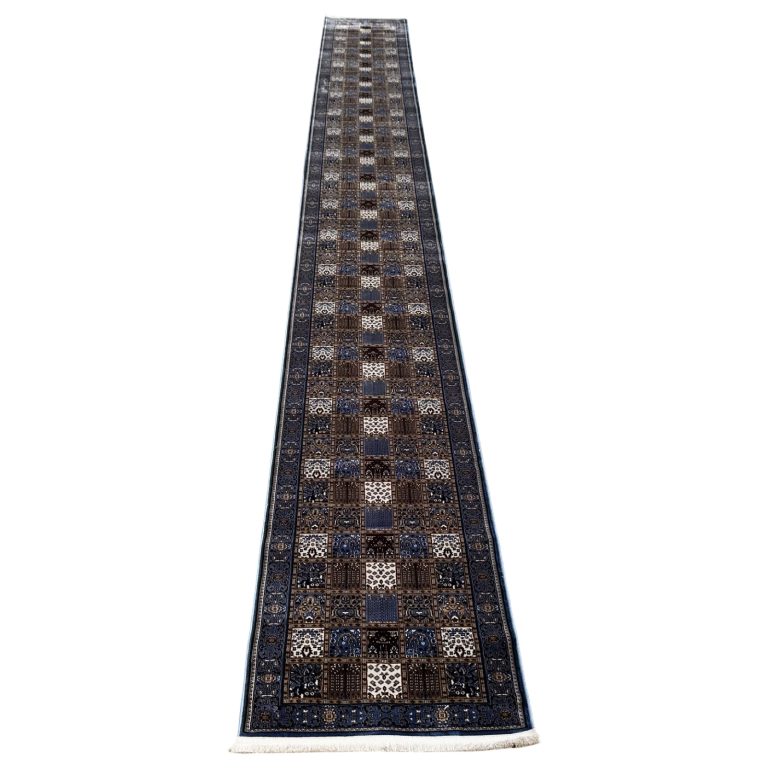 800 x 80cm Blue Bakhtiari Style Long Runner Rug