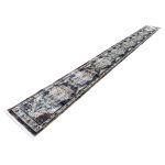 800 x 80cm Blue & Ivory Vintage Oriental Medallion Runner Rug - Image 2
