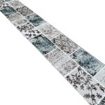 800 x 60cm Beige Blue Vintage Patchwork Design Runner Rug - Image 4