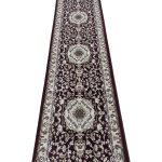800 x 80cm Burgundy Persian Floral Medallion Long Runner Rug - Image 3