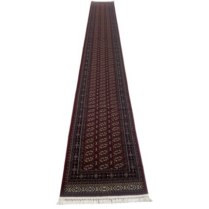 800 x 80cm Merlot Red Bokhara Design Long Runner Rug