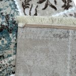 800 x 60cm Beige Blue Vintage Patchwork Design Runner Rug - Image 9