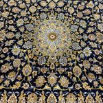 394 x 300cm Hand Knotted Floral Persian Navy Kashan – Wool Rug - Image 8