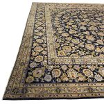 394 x 300cm Hand Knotted Floral Persian Navy Kashan – Wool Rug - Image 9