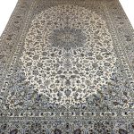 400 x 285cm Hand Knotted Persian Kashan – Grey Ivory Wool Rug - Image 2