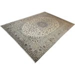 400 x 285cm Hand Knotted Persian Kashan – Grey Ivory Wool Rug - Image 5