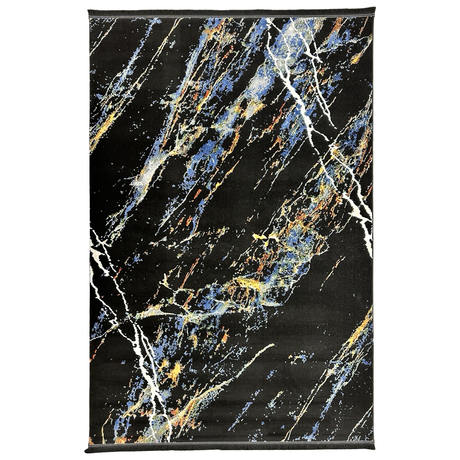 230 × 160cm Black & Blue Distressed Turkish Style Rug 230 × 160cm Black & Blue Distressed Turkish Style Rug
