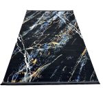 230 × 160cm Black & Blue Distressed Turkish Style Rug