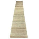 305 x 65cm Handwoven Jute Runner Rug – Natural Beige Woven Texture