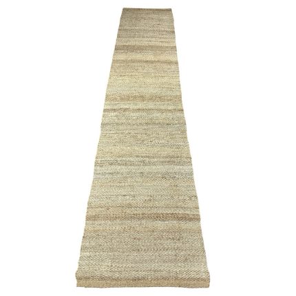 305 x 65cm Handwoven Jute Runner Rug – Natural Beige Woven Texture