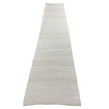 310 x 64cm Handwoven Jute Runner Rug – Natural White Woven Texture