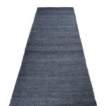 314 x 64cm Handwoven Navy Jute Runner Rug