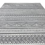 275cm x 200cm Grey & Ivory Boho Tribal Pattern Non-Slip Area Rug