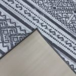 275cm x 200cm Grey & Ivory Boho Tribal Pattern Non-Slip Area Rug