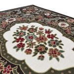 275cm x 200cm French Garden on Chocolate Brown Non-Slip Area Rug - Image 4