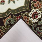 275cm x 200cm French Garden on Chocolate Brown Non-Slip Area Rug