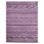 275cm x 200cm Purple & Cream Boho Tribal Pattern Non-Slip Area Rug
