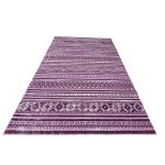 275cm x 200cm Purple & Cream Boho Tribal Pattern Non-Slip Area Rug