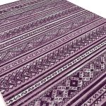 275cm x 200cm Purple & Cream Boho Tribal Pattern Non-Slip Area Rug
