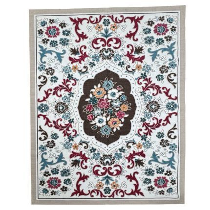 200 x 275 cm Pearl Ivory French Garden Area Rug – Non-Slip Floral Traditional Mat