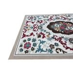 200 x 275 cm Pearl Ivory French Garden Area Rug – Non-Slip Floral Traditional Mat